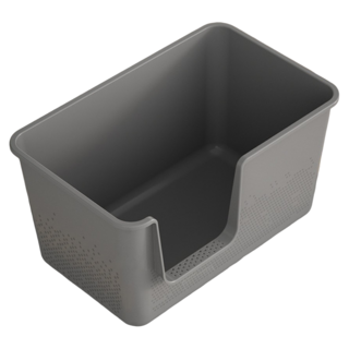 毛皇上 一體式超大貓砂盆, 1個, 灰色