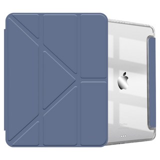 vXTRA 飛創 清透背蓋 Y折變形立架平板皮套 筆槽版, 1個, 微醺藍