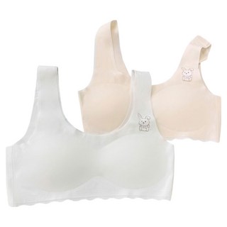 香草甜心 涼感波浪萊卡透氣無痕小兔兒童成長內衣背心 2件