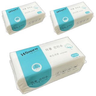 Wimarn 韓國洗臉巾 大(20 x 20cm), 平紋 白色, 3個