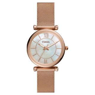 FOSSIL Carlie 金色典雅珍珠貝不鏽鋼米蘭腕錶/女錶 ES4918