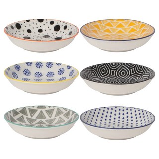 Now Designs 圖騰醬碟6件組, 橘色 + 藍色 +黑色 + 灰色 + 白色, 1套