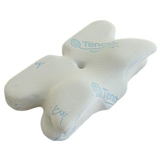 LoveCity 寢城之戀 QQ雲朵 頂級天絲舒柔針織 蝶型雙向人體工學護頸枕, 白色, 1個