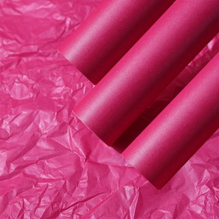 Eumes 花店材料 珍珠光澤色紙 花束包裝紙 70 x 50 cm 20入, 玫瑰紅, 3個