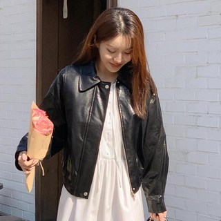 女款 Billien 皮革飛行夾克