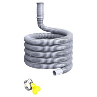 포텐키트 연장 에어컨 배수호스 그레이 4m + 고정클립 조인트 내경 16mm 세트, 1세트