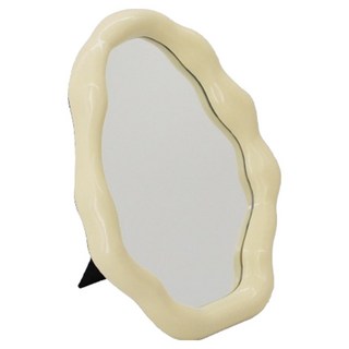 RARA's HOUSE Bello 不規則桌上鏡, 奶油色