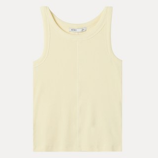 MIXXO 女款前開衩無袖上衣, (31)淡黃色