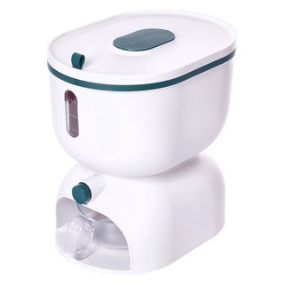 HIKARI 日光生活 按壓式計量米桶 M190 5kg, 1個, 綠色 + 白色