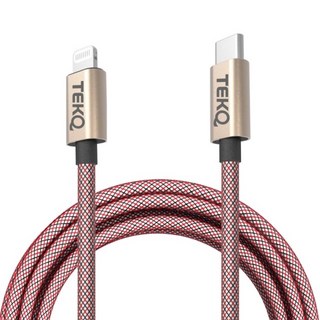 TEKQ 樂都國際 蘋果MFI認證 Type c to Lightning 高速PD快充傳輸線, 1個, 120cm, 金色