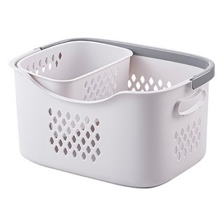 小麥購物 家用髒衣籃 內衣籃 + 中號髒衣籃 L1286, 灰白色