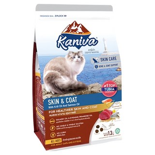 Kaniva 卡咪哇 全齡貓 皮膚皮毛保健配方乾飼料, 鮪魚, 1300g, 1袋