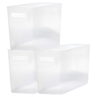 DAILY BLOOM 開放式儲藏室收納盒置物籃整理 窄型, 半透明, 3個