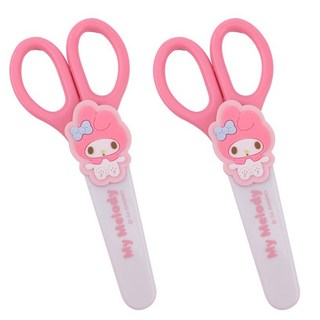 산리오 캐릭터 양손형 안전캡 가위, 2개, 마이멜로디