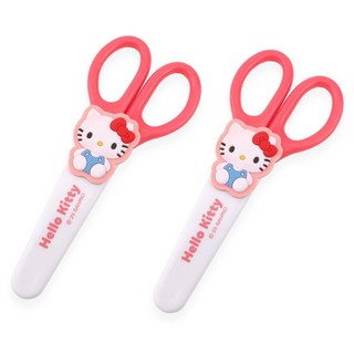 산리오 캐릭터 양손형 안전캡 가위, 2개, 헬로키티