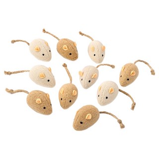 펫츠몬 고양이 캣닢 쥐돌이 장난감 10개입, 아이보리, 브라운, 1세트