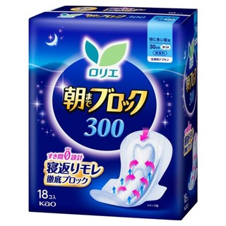 Laurier 蕾妮亞 超吸收防側漏衛生棉 護翼型 30cm 無香, 夜用, 18片, 1包