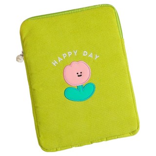 Herbzen 防刮可愛平板筆電包, 1個, 綠色花朵