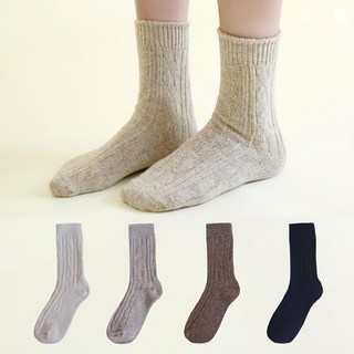 마이싹 여성용 웜 트위스트 겨울양말 4켤레
