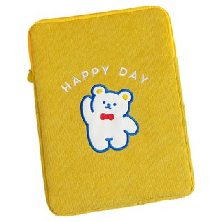 Herbzen 防刮可愛平板筆電包, 1個, 黃色小熊