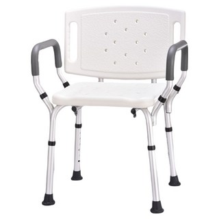 橙範 方型綠墊鋁合金防滑沐浴輔助椅 穩定加高舒適型 A018, 1個, 白色
