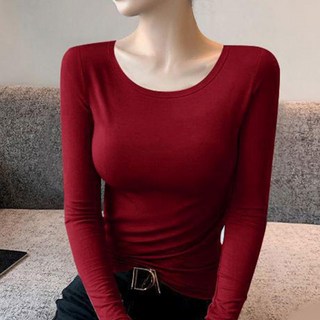 Goodif 女士U領修身款長袖日常基本T恤