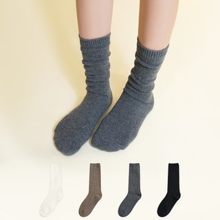Mysock 女款混色羊毛長筒冬季襪子 4雙組