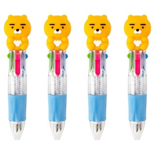 KAKAO FRIENDS 迷你公仔4色原子筆 0.7mm, 萊恩, 4個