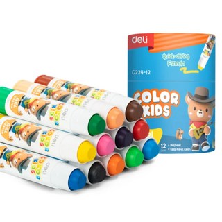 deLi 得力 COLOR KIDS果凍蠟筆 EC224-12, 12色, 1組