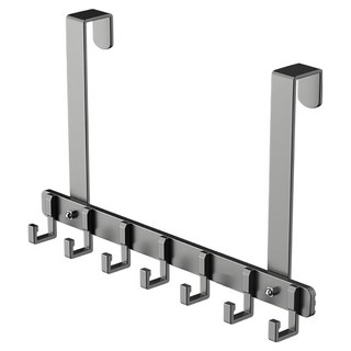 WE CHAMP 太空鋁長版門後掛架7勾 WCB-019, 灰色, 1個