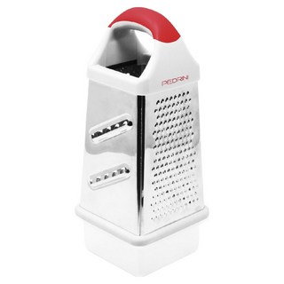 PEDRINI Gadget收納盒 + 4in1筒型起司檸檬刨刀, 銀色 + 白色 + 紅色, 1個