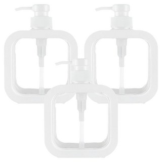 小麥購物 按壓式高級透明分裝瓶 L1467 500ml, 3個, 白色