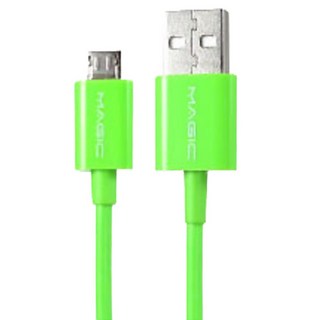 MAGIC 鴻象科技 USB2.0 轉 Micro USB 柔細傳輸充電線, 1個, 螢光綠, 1.5m