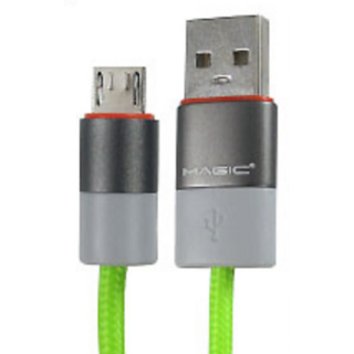 MAGIC 鴻象科技 USB2.0 轉 Micro USB 尼龍編織傳輸充電線, 1個, 鮮綠色, 1.5m