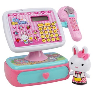 粉紅兔大台超市收銀機家家酒 附粉紅兔大公仔, 1個, 隨機顏色