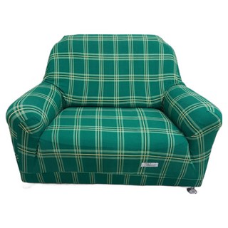 Osun 圖騰系列 一體成型防蹣彈性沙發套/沙發罩 1人座 CE-173, 1件, 綠色格紋