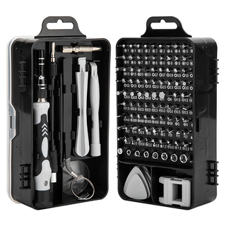 咪咪購物 115合一 螺絲刀工具組 鐘表拆機工具盒組合螺絲起子套裝 18 x 10.5 x 6cm, 1個