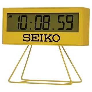 SEIKO 精工 立式計時器電子顯示鬧鐘 按鈕式貪睡鍵/夜燈 QHL083Y, 黃色