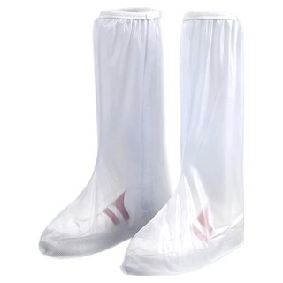 小麥購物 高筒隱藏式拉鍊全方位防雨鞋套 L4424, 磨砂白