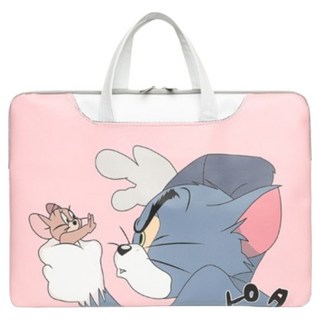 허브젠 스크래치 방지 만화 프린터 귀여운 심플한 노트북 파우치, 고양이와 쥐, 1개