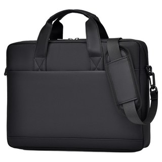 ANTIAN Macbook 大容量單肩斜挎手提筆電包 商務防摔電腦包 可套行李箱 公事包 16吋, 1個, 夜幕黑