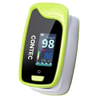 CONTEC 家用指夾式小型血氧儀 心率脈搏檢測儀 運動便攜血氧偵測儀 非醫療器材 綠色, 1個, 1個裝