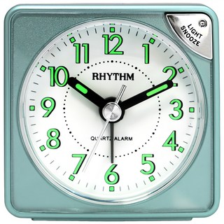 RHYTHM 日本麗聲時計 方塊夜燈鬧鐘, 湖水綠