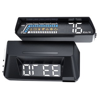 領先者 S100 OBD2 雙螢幕 LED投影 多功能 HUD抬頭顯示器, 1個, 黑色