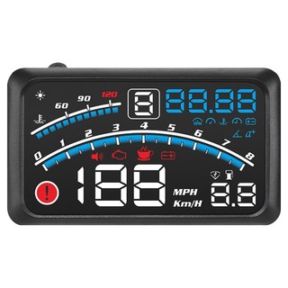 FLYone F4 彩色高清 HUD OBD2多功能抬頭顯示器 5.5吋, 1個, 黑色