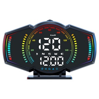 領先者 G18 GPS定位 + 坡度儀 LED大字體 HUD多功能抬頭顯示器, 1個, 黑色