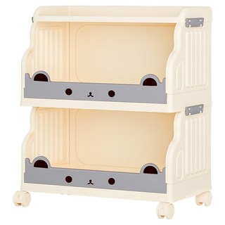 橡合杉 可移動多層儲物架 2層, 1個, 奶油白