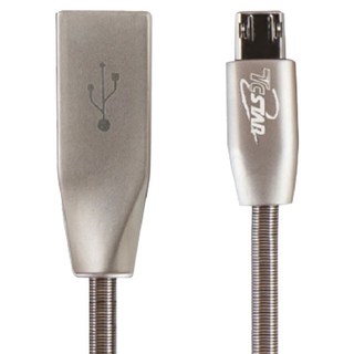 TcSTAR 迪士達 Micro-USB雙面插鋅合金高速充電傳輸線 TCW-D6100GR, 100cm, 1個, 灰色