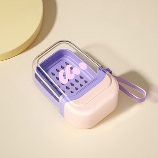 여행용 마카롱 컬러 비누 케이스, 핑크, 1개