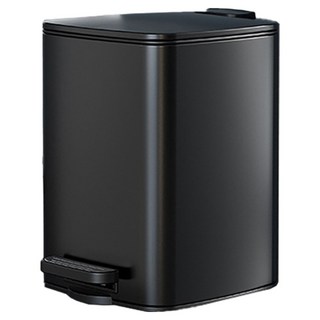 小麥購物 大容量腳踏式不銹鋼垃圾桶 L1288 10L, 鈦黑色, 1層